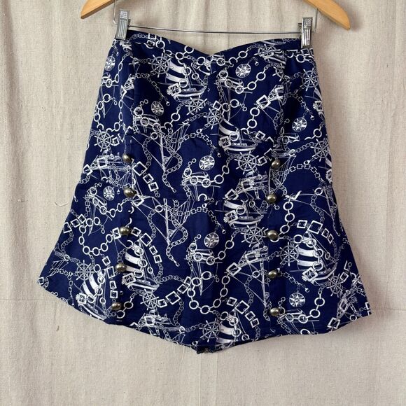 TORRID Strapless Top‎ Women Plus Size 2 Blue White Nautical Whimsical Summer Sun - Picture 1 of 10